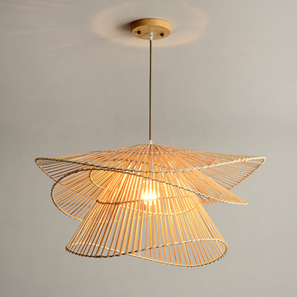 Woodhaven | Rattan Wooden Hanging Lamp with Modern Simplicity