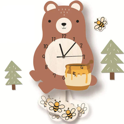 JungleRhythm Pendulum Clock – ZooClock's Kids' Pendulum Timepiece featuring a playful design that adds a whimsical touch to any room.