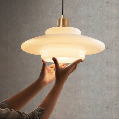 MilkGlass Glow – Soft Ivory Glass Pendant for Serene Ambiance